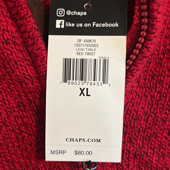 Chaps Mens Quarter Zip Sweater - Picture 3 of 3